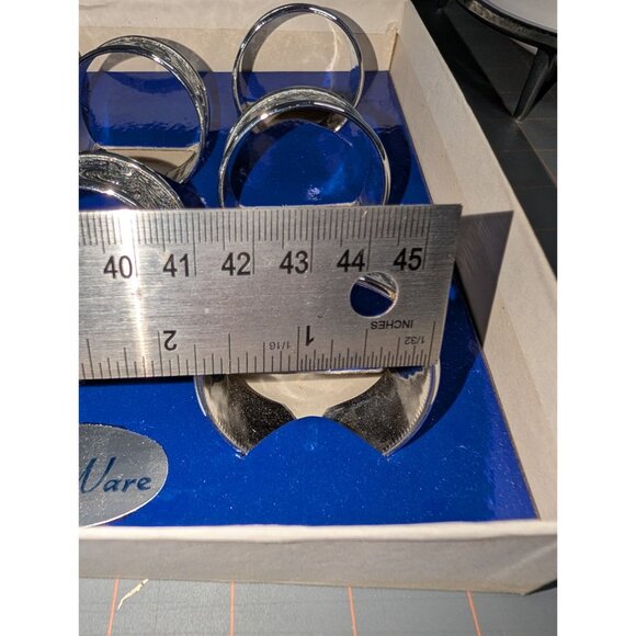 Vintage Silver Paisley Swirl Napkin Rings Set By Shelton Ware Dinner Party - Picture 4 of 15